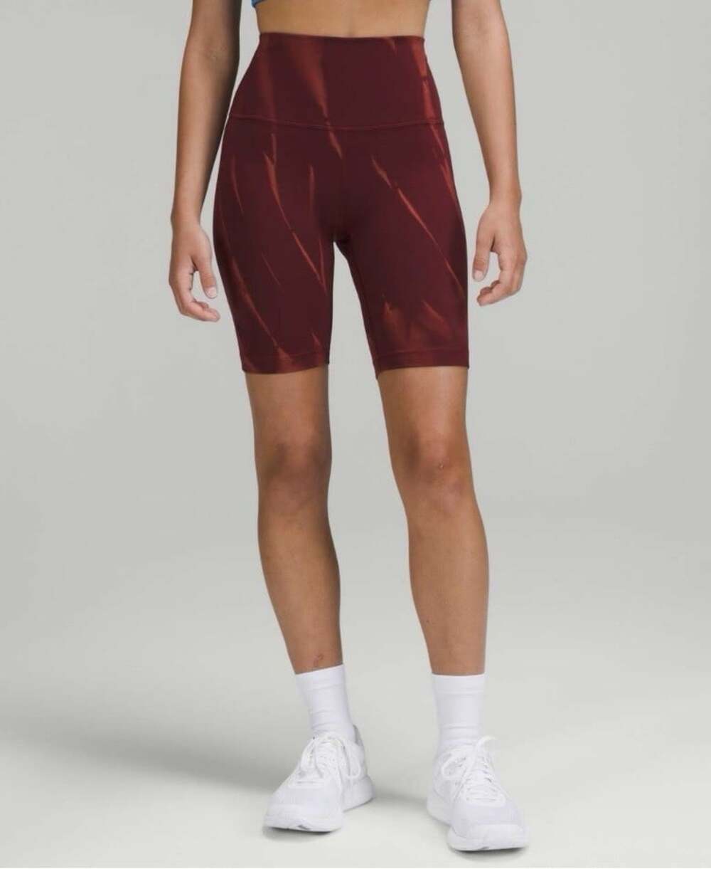 Lululemon Wunder Train High-Rise Short 8" Sun Bleached Red Merlot W7CA5S Size 6